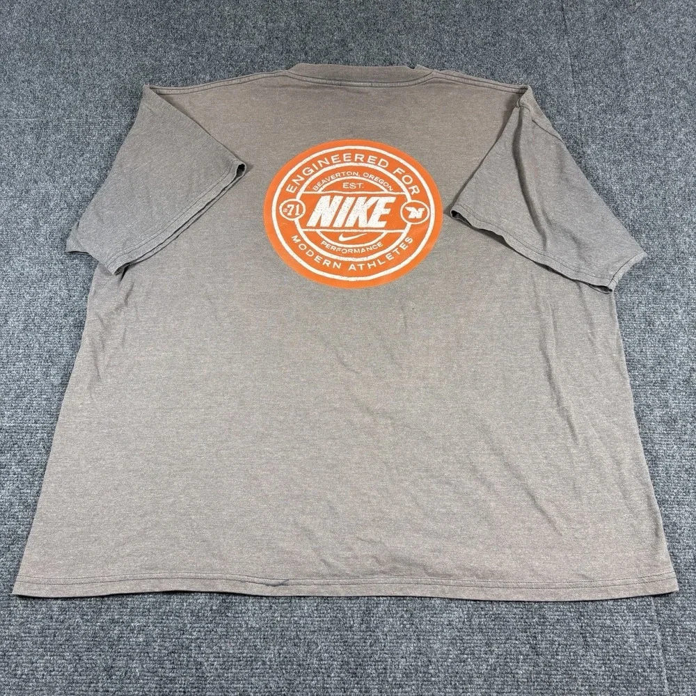 Vintage 90s Y2k Nike Shirt Mens Size XL Heather Brown Logo Swoosh White Tag Fade
